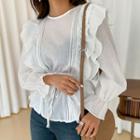 Frill-trim Blouse With Cord