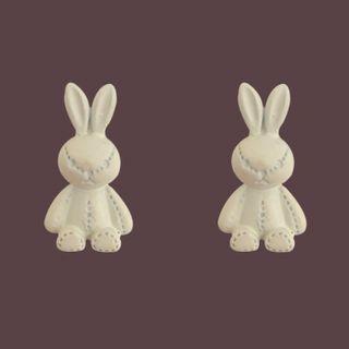 Rabbit Earring 1 Pair - Threader Earrings - S925 Silver - Silver - One Size