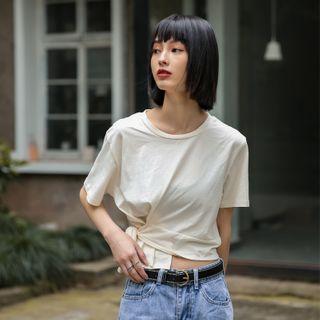 Short-sleeve Irregular Hem T-shirt
