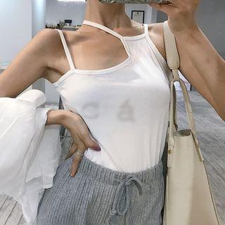 Plain Cut Out Detail Camisole Top