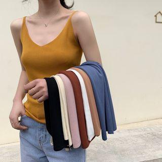 Sleeveless V-neck Knit Camisole Top
