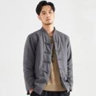 Frog-button Padded Linen Jacket