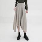 Irregular Knit Midi A-line Skirt