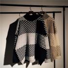 Check & Stripe Panel Sweater