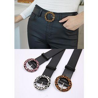 Leopard Round-buckle Belt
