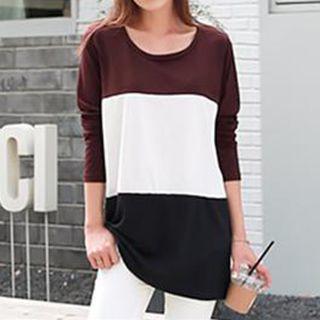 Colour Block Long-sleeve Top
