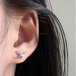925 Sterling Silver Rhinestone Dragon Earring
