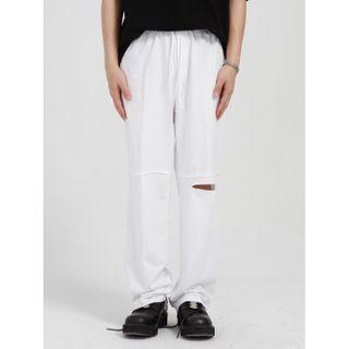 Cut-out Straight-leg Pants