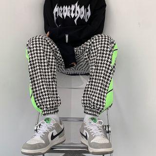 Houndstooth Wide Leg Jogger Pants