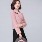 Lapel Double-buttoned Cropped Coat