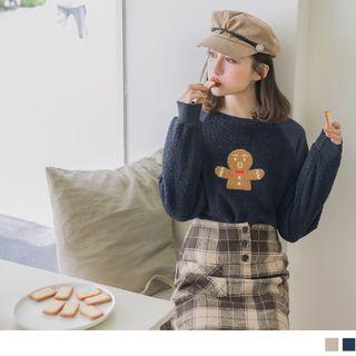 Two Tone Gingerbread Man Fleece Pullover