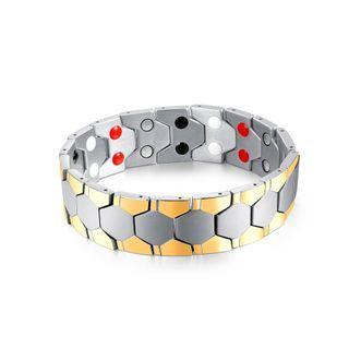 Fashion Domineering Silver Gold Geometric 316l Stainless Steel Bracelet Silver - One Size