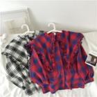 Plaid Long-sleeve Loose-fit Blouse