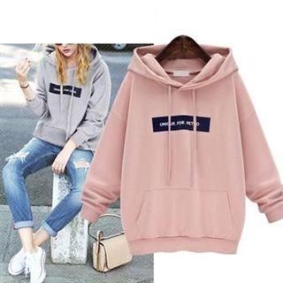 Applique Kangaroo-pocket Hoodie