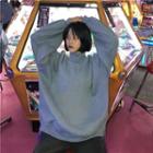 Mock Neck Sweatshirt As Shown In Figure - One Size