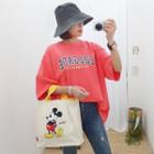 Letter-printed Oversized T-shirt Scarlet - One Size