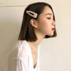 Faux Pearl Hair Clip Water Drop - Gold - One Size