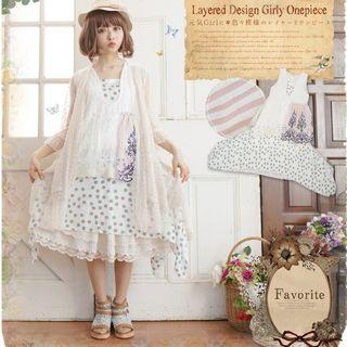 Multi-layered Panel Sleeveless Dress As Shown In Figure - One Size