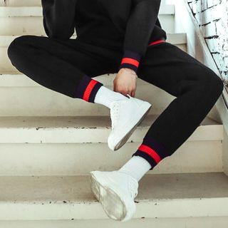 Contrast-trim Neoprene Jogger Pants