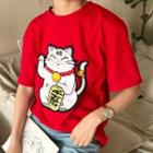 Fortune Cat Short Sleeve T-shirt