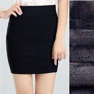 Fleece-lined Fitted Skirt