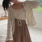 Perforated Jacket / Mini A-line Skirt / Camisole