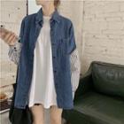 Denim Panel Shirt Blue - One Size