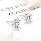 925 Sterling Silver Sunflower Stud Earrings 925 Silver - One Size