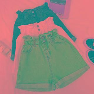 Wide-leg High-waisted Denim Shorts