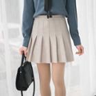 Pleated A-line Skirt Beige - M