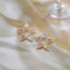 Rhinestone Faux Pearl Star Earring 1 Pair - E1970 - Gold - One Size