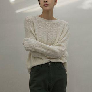 Fluffy Wave-knit Sweater