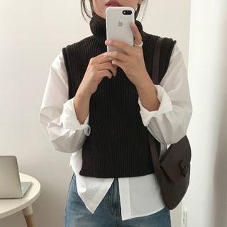 Plain Shirt / Turtleneck Vest
