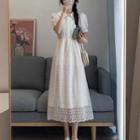 Spaghetti Strap Lace Midi A-line Dress / Blouse
