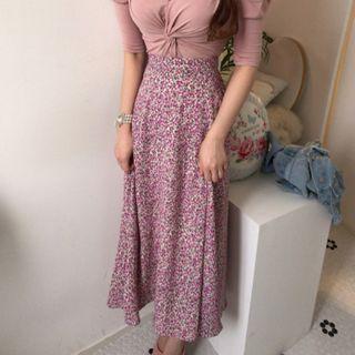 Floral Chiffon Midi Skirt Skirt - Floral - One Size