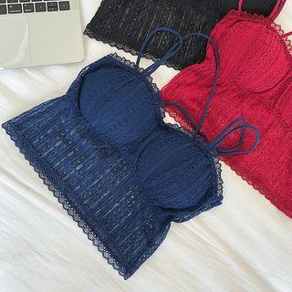 Plain Lace Slim-fit Tube Top