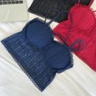 Plain Lace Slim-fit Tube Top