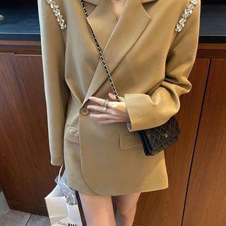 Plain Rhinestone Blazer