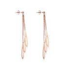 Simple And Elegant Plated Rose Gold Water Drop-shaped Tassel 316l Stainless Steel Earrings Rose Gold - One Size