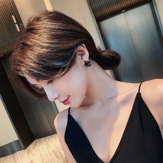 Rhinestone Earring Black - One Size