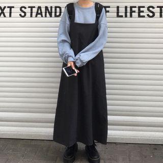 Plain Pullover / Midi A-line Jumper Dress
