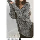 Drop-shoulder Wool Blend Sweater