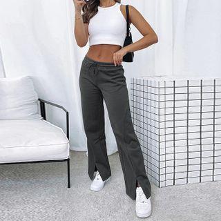 Loose-fit Straight Leg Split Pants