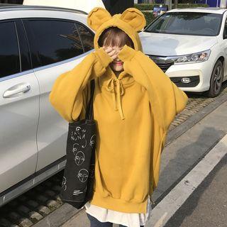 Plain Mock Two-piece Bear Ear Long-sleeve Hoodie