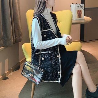 Printed Contrast Trim Vest