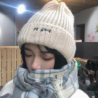 Lettering Cuffed Beanie