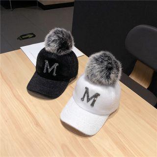 Bobble Rhinestone Lettering M Baseball Cap