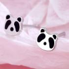 Alloy Panda Earring 1 Pair - Earring Backs - Silver - One Size