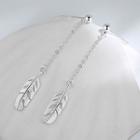 Feather Sterling Silver Dangle Earring 1 Pair - Silver - One Size