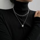 Pendant Layered Alloy Choker Necklace Necklace - Silver - One Size